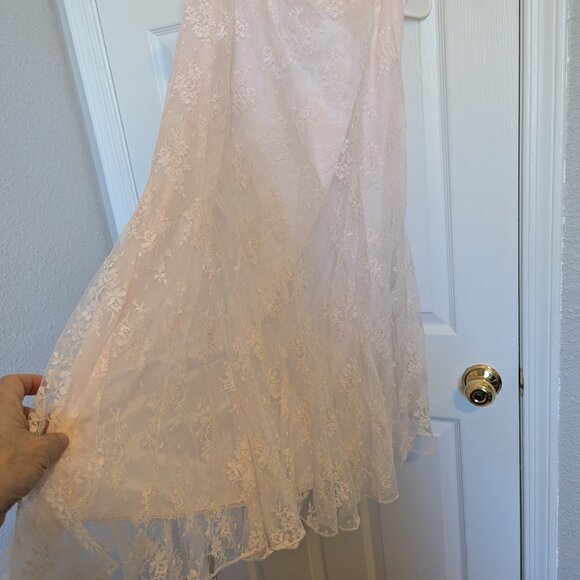 🌸 1980s Blush Pink Lace Skirt Set — Fairycore Elegance / Vintage Formality | M - Picture 5 of 12